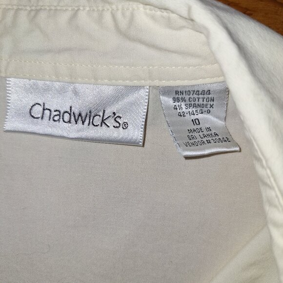 Vintage Chadwicks Pale Yellow Button-Up Long sleeve Top - Picture 6 of 6